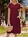 HOTOUCH Aline Dresses for Women Summer Tropical Dress Flowy Swing Flared Midi Dress Short Sleeve Tshirt Dresss Petite Dress X-Large Wine Red