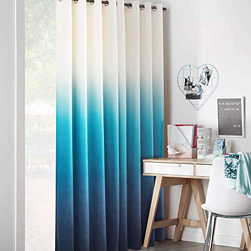 Stangh Soft Velvet Ombre Curtains Cream White To Navy Blue Gradient Print Curtains For Boys Teens Room Gorgeous Decor Blackout Grommet Window Drapery For Living Room Dining, W50 X L84, 2 Panels #TOP5