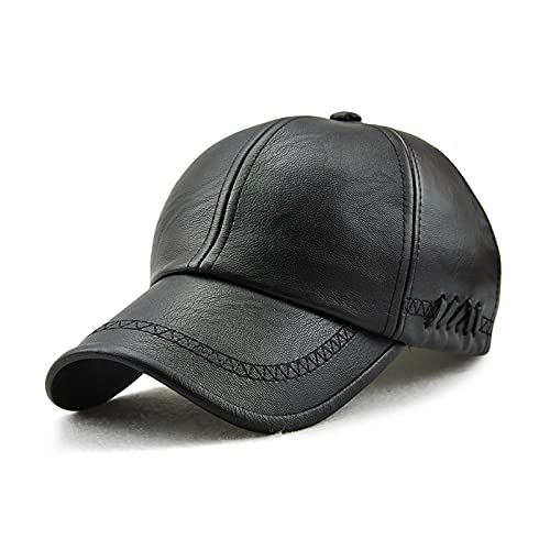 Mens Baseball Cap PU Leather Newsboy Caps Classic Ivy Driving Hat for Men Winter for Father Dad