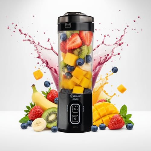 Image of Kilig Vortex Next Portable Blender, 3-Modes, 700ml Convertible Jar, 6-Blades, Detachable Design, USB-C Charging, Ideal for Gym, Home, Kitchen & Office, 380W, Black