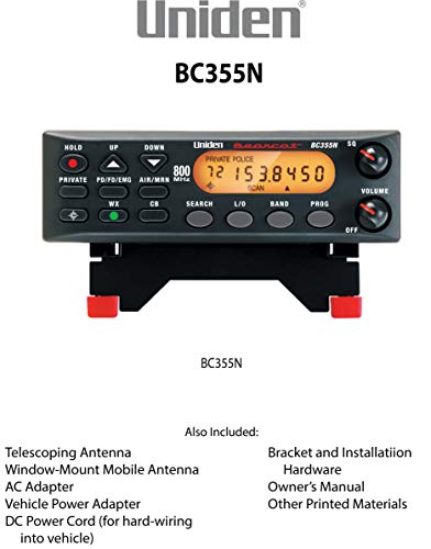 Uniden Bc365Crs 500 Channel Clock/Fm Radio Scanner With Weather Alert & Bc355N 800 Mhz 300-Channel Base/Mobile Scanner, Close Call Rf Capture, Black #TOP5