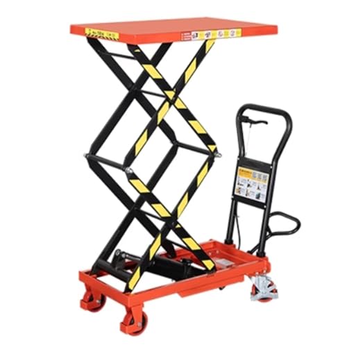 Lastenaufzug für zu Hause Plattformwagen Mobiler Kleinlift Scheren-Pritschenwagen Manuelles hydraulisches Heben