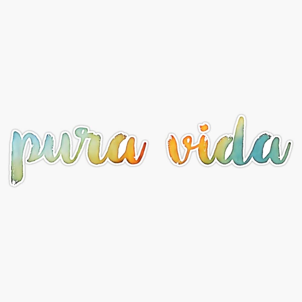 Pura Vida Beach Vibes Bumper Sticker Vinyl Decal 5"