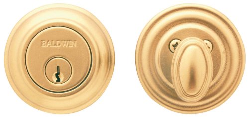 Baldwin Estate 8231.003 Low Profile Traditional Single Cylinder Deadbolt in Lifetime Polished Brass