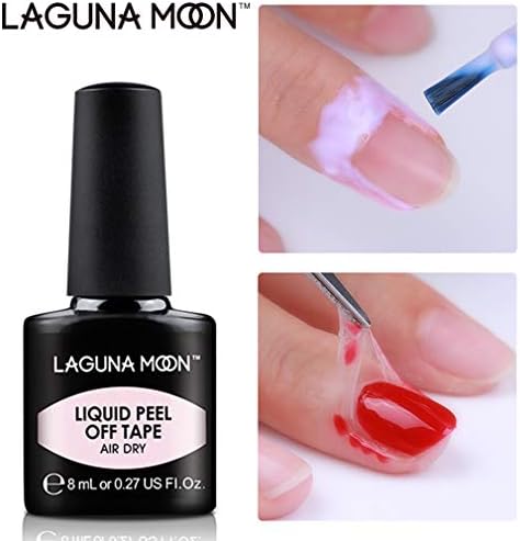 Lagunamoon Liquid Latex Peel Off Tape Skin Protector for Nail Art Cuticle Guard Polish Barrier, Pink