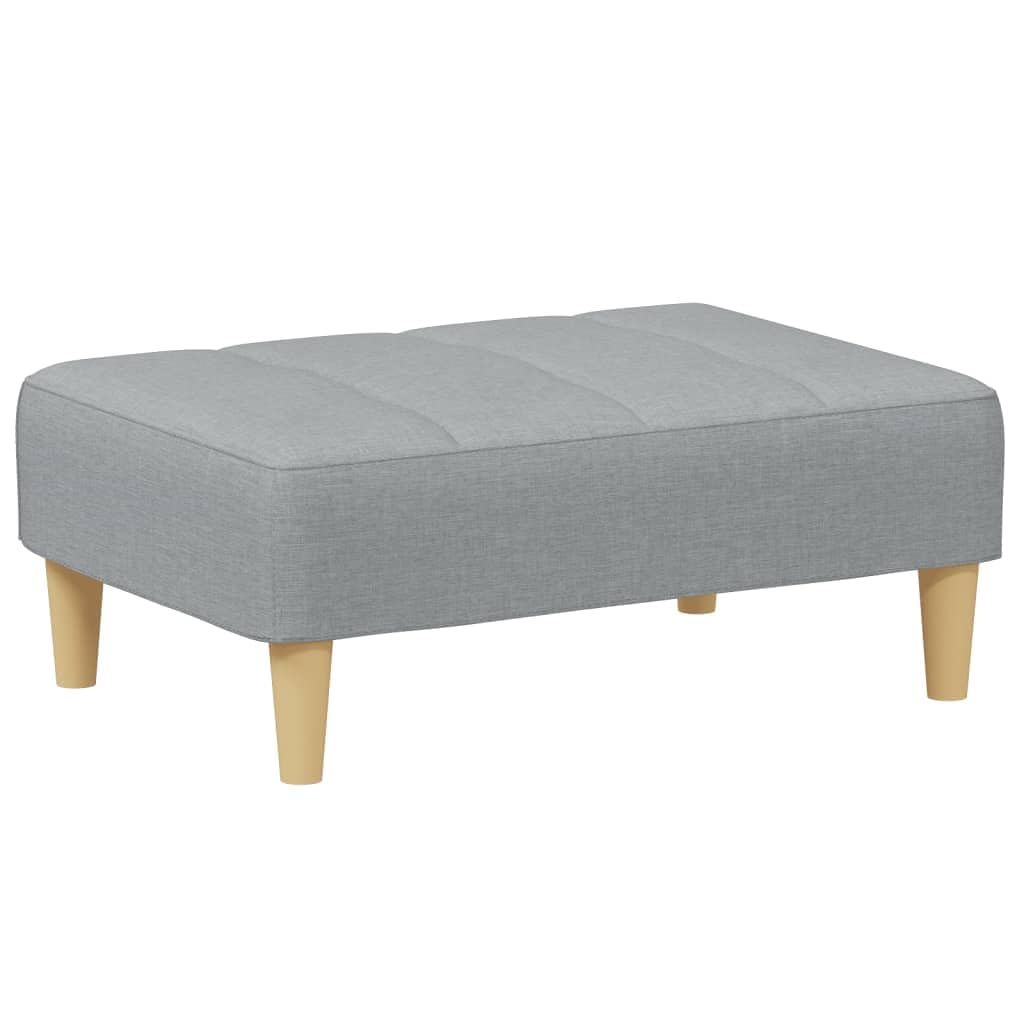 Tabouret de Salon Moderne et Stable, Repose-Pied Gris Clair Rectangulaire en Tissu