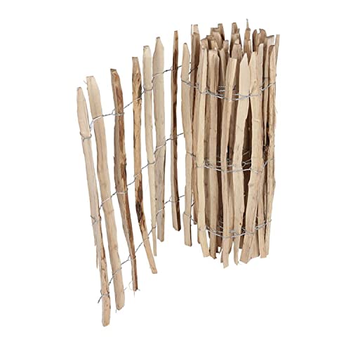 Floranica Staketenzaun aus Haselnuss 1 laufender Meter x 50 cm hoch, Lattenabstand 8-10 cm Gartenzaun, Hühnerzaun Lattenzaun, Rollzaun