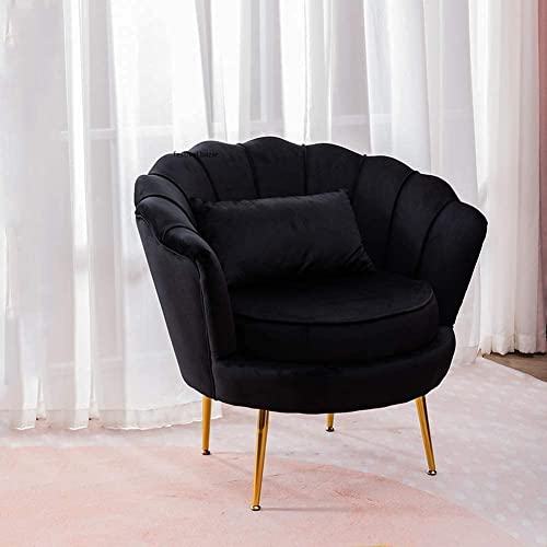 Image of Living Room Vintage Velvet Fabric Tub Armchairs with Metal Leg Armrests Lounge Comfortable Royal & Luxury (Black, 1 Seater (Set of 2))