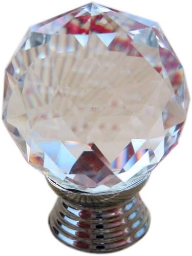 Tangpan 30mm Diamond K9 Crystal Glass Door Handle Cabinet Knobs Color Amber Pack of 10