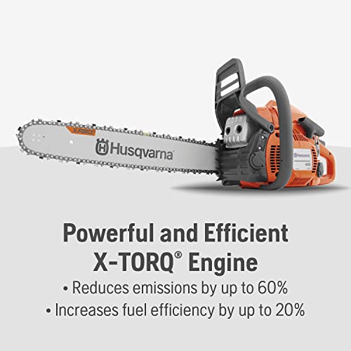 Husqvarna 445 Gas Chainsaw, 50-cc 2.8-HP, 2-Cycle X-Torq Engine, 18 Inch Chainsaw with Automatic Oiler, For Wood Cutting and Tree Trimming - Image 6