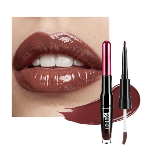 Image of LANGMANNI 2-in-1 Lip Liner & Gloss Duo,Shade 06 Deep Wine Berry