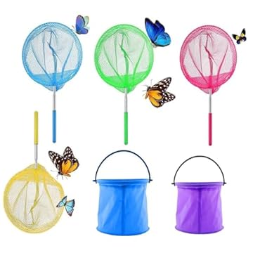 Changyeah 6 Pezzi Retino da Pesca per Bambini, Telescopico Rete da Pesca, Rete per Farfalle, per Bambini e Adulti Pesca Piscina Spiaggia Giochi All'aperto