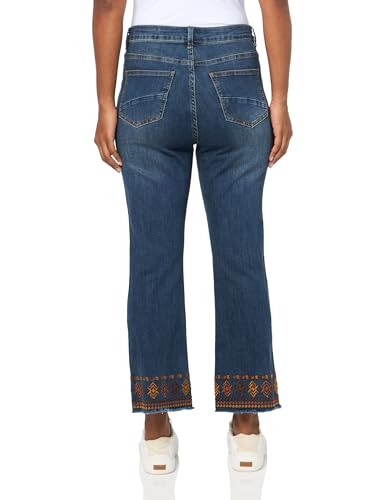 john mark Women's Five-Pocket Denim Pant with Embroidered Hem2