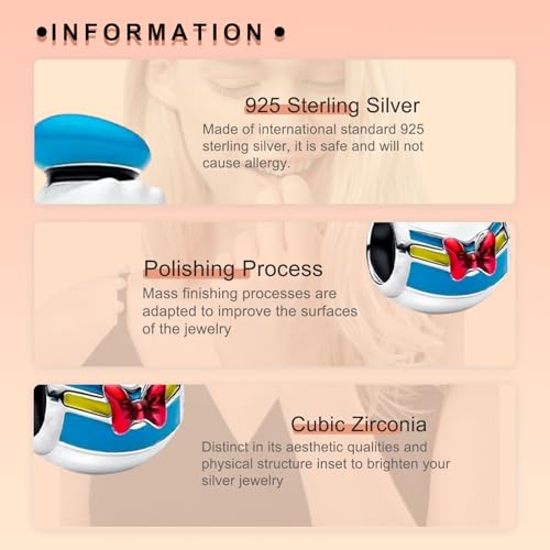 Image of S925 Sterling Silver Cartoon Anime Charms Pendant, Character Figures Dangle for Bracelet Necklace, Gifts for Mom Girlfriend Family, Valentine's Birthday Christmas Anniversary Jewelry
