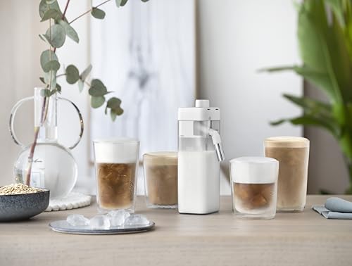 De'Longhi LatteCrema Cool Upgrade Set DLSC032 für Rivelia & Primadonna Aromatic (EXAM440.55 & ECAM630.55), 6 kalte Rezepte, LatteCrema Cool Milchbehälter, 4 Thermogläser (400ml & 480ml), Rezeptbuch