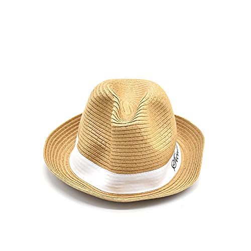 Takestop® - Sombrero de verano de paja para mujer, con lazo, sicilia, color blanco, para descansar la cabeza, suave, protección solar, para verano, vacaciones, accesorios, color aleatorio Cover