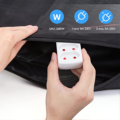 Foto von Aigostar Mehrfachsteckdose 3-Fach Steckdosenadapter, 2 Euro +1 Schuko Steckdose Kindersicherung, doppelstecker für steckdose,Weiß