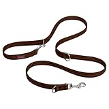 Company of Animals Collar Halti Correa multifunción con Doble Enganche, Ideal para antitirones Entrenamiento canino. Cómoda de sostener. Apta para Perros medianos y Grandes (Talla L, Nogal Profundo)