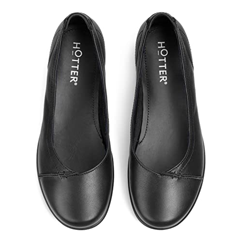 Hotter Robyn II Women's Casuals Classic Ballet Pump with Seam Detailing in Leather Wide3
