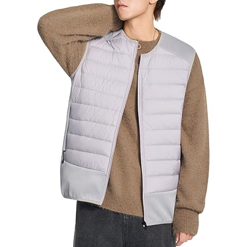Chaleco acolchado ligero de hombre invierno cálido versátil con cremallera exterior