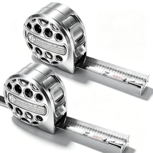 2PCS Tape Measure 25Ft/7.5M Double Side Scale Metric/Imperial Mesuring Tape