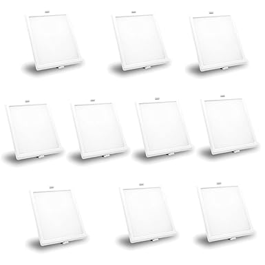 New India Lighting Surface Mounted LED Light for Ceiling, 15-Watt Panel Light with IP50 Dust Proof, Energy Saving Cool White Light for Indoor Fancy Square Lights Need No False Ceiling (Pack of 10)