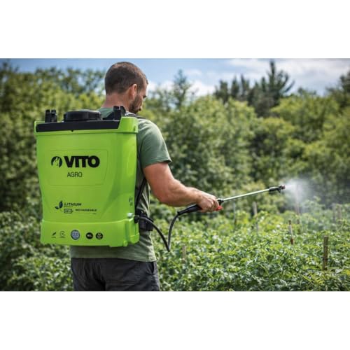 VITO - Pulvérisateur à Batterie Lithium 12V/8AH 16L 6 Bars Poids léger Chargeur Inclus Végetaux Jardin toitures
