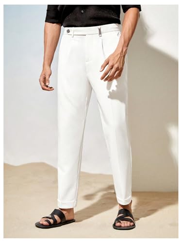 Floerns Men's Dress Pants Pleated Straight Leg Business Casual Suit Trousers2