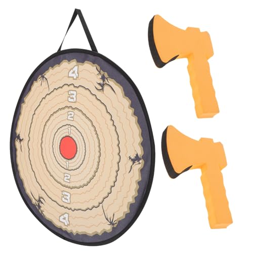 SOPOTUTU Jeu de Fléchettes Garçon Fille avec Cible Adhésive Set Amusant pour Garçon et Fille Jeu de Lancer Hache Mousse Sûr Développement Coordination Main-œil et Muscles du Bras Cadeau