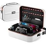 ZOZOVR Switch 2 Funda para Nintendo Switch 2 (2025), Estuche RíGida PortáTil con ProteccióN Total para Viajes, 20 Ranuras para Juegos , Bolsa Grande Antipolvo para Switch 2 Accesorios , Blanco