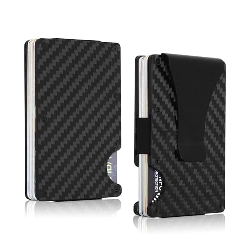 Generic Men's Wallet with Money Clip (Black Carbon Fiber)