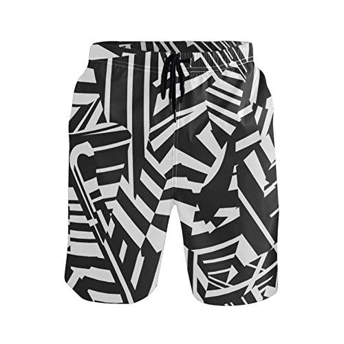 Dazzle Camouflage Men's Boy's Novelty Beach Shorts Swim Trunks Summer Quick Dry Bathing Suits S