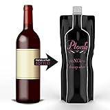 Wine To Go BAGS Flexible Portable 2 pack Wine/Alcohol Travel Flasks Flexible Reusable Red White Wine Party Christmas Stocking Stuffer
