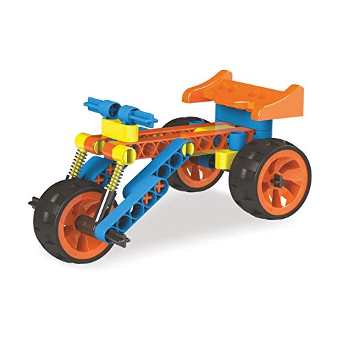 mechanix made in india, made from plastic blix cars-2 series for 5+ years of kids, can make completely unique working model from it, 10 models can make, 76 pieces- Multi color - Image 2 thumbnail