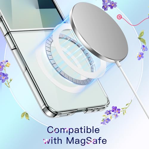 Image of JETech Magnetic Case for Samsung Galaxy Z Flip 7 2025 Compatible with MagSafe, Non-Yellowing Transparent Hard PC Protective Phone Cover, Anti-Scratch (Clear)