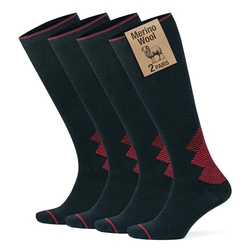 Chaussettes de compression en laine mérinos GoWith (15-20 mmHg) pour voyage et randonnée