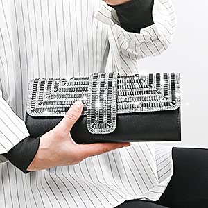 R RWALKING - Borsa da donna con strass, con catena...