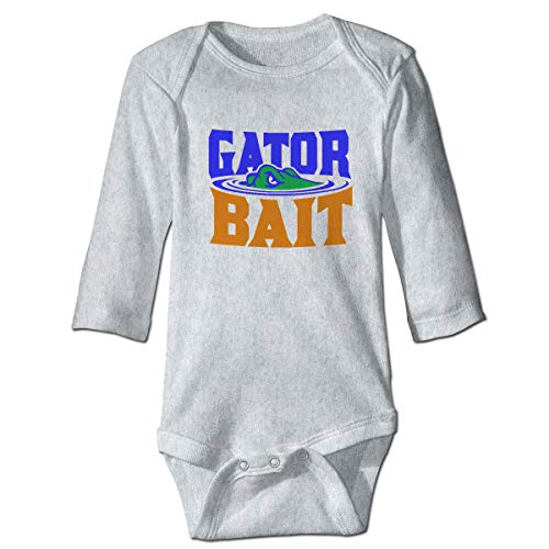 Gator Bait - Florida Newborn Baby Onesie Jumpsuit Long Sleeve Unisex Bodysuit Gray