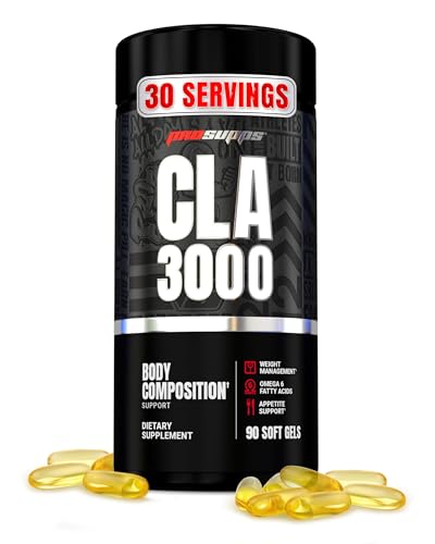 ProSupps CLA 3000 Lean Body Composition Support - Stim-Free Conjugated Linoleic Acid Workout Supplement for Weight Management & Appetite Support with Omega 6 Fatty Acid - Gym & Fitness - 90 Softgels