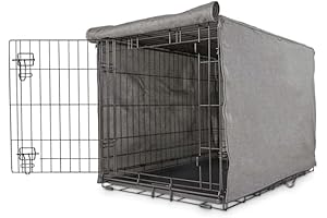 EveryYay Happy Place Grey Blackout Dog Crate Cover, 43.25" L X 29"...
