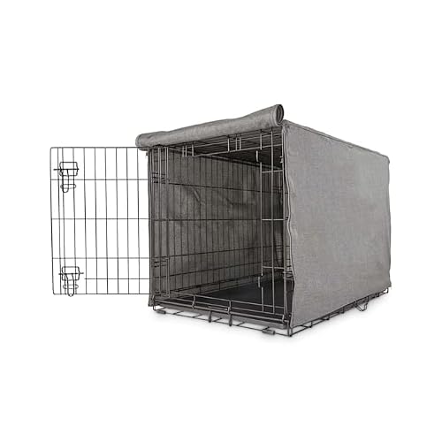 EveryYay Happy Place Grey Blackout Dog Crate Cover 43.25" L X 29" W X 29.5" H