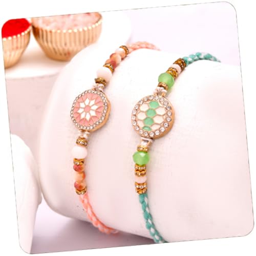 Image of CraftVatika Kundan Rakhi Set for Brother Set of 2, Designer Peacock Rakhi for Brother Boy Men, Premium Kalash Raki for Bhaiya, Traditional Rakshabandhan Rakhis with Best Wishes Card and Tillak Set