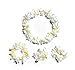 LITTLE FEATHER White Jumbo Large Leis for Tropical Hawaiian Luau Flower Headband Bracelets Party Favors