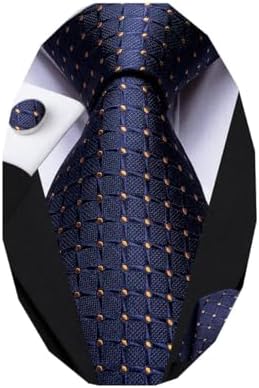 Dubulle Mens Tie Set Necktie and Pocket Square with Cufflinks Gift Box