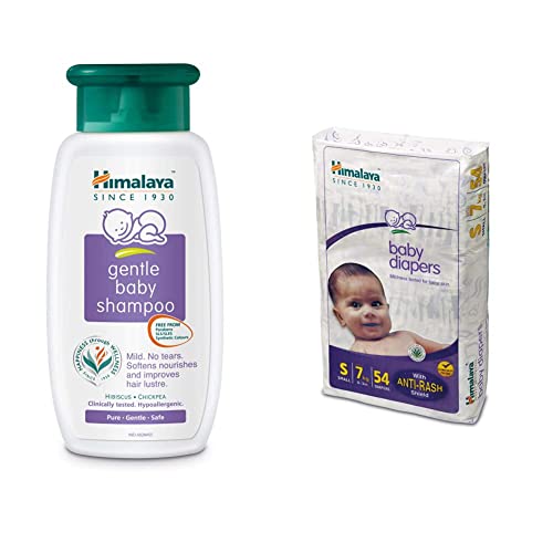 Image of Himalaya Baby Shampoo (400 ml) & Himalaya Baby Small Diapers (54 Count)