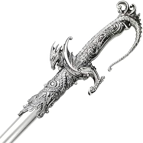 Saint George Dragon Saber Fantasy Knight Sword - Dull Blade - for Collections, Gifts