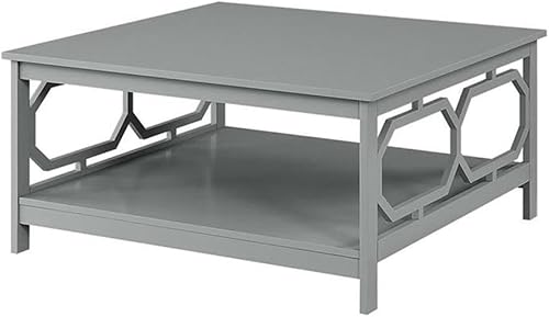 Convenience Concepts Omega - Mesa de centro cuadrada de 36 pulgadas, color gris