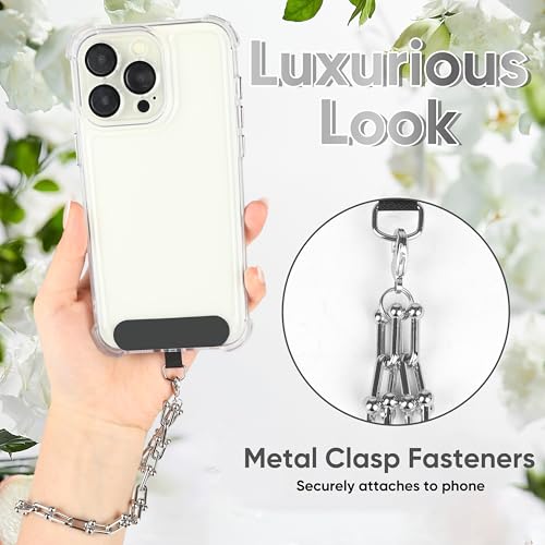 Correa de muñeca de metal para teléfono móvil con cadena resistente de eslabones 4