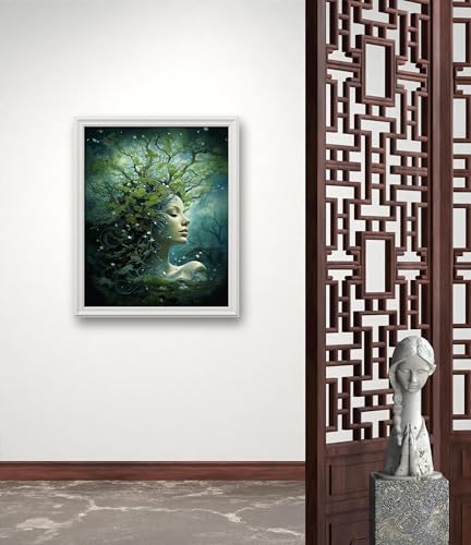 Image of Leczany Cross Stitch Stamped Kit for Beginner - Beauty Tree | DIY Embroidery Starter Patterns Craft Kit Needlepoint for Adults | 11CT, 3 Strands | 13.4x16.5 inches