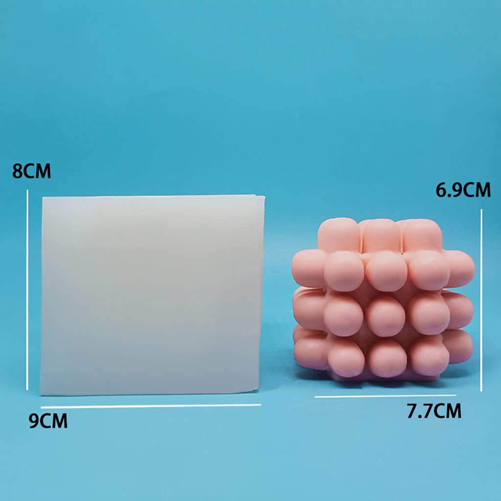Molde de silicona en forma de cubo 3D para velas hechas a mano, jabón, pastel, caramelo, fondant fundido